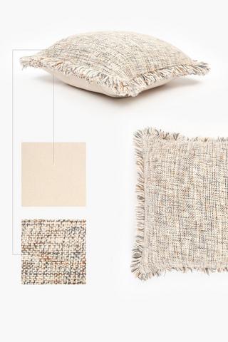 Textured Mingle Fray Woven Jacquard Scatter Cushion, 60x60cm