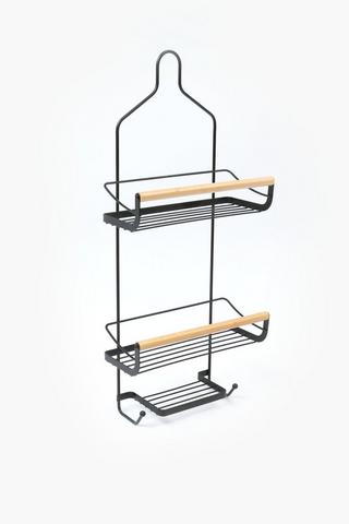 Powder Coated Bamboo Shower Caddy