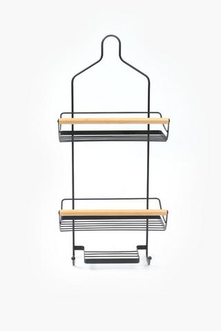 Powder Coated Bamboo Shower Caddy