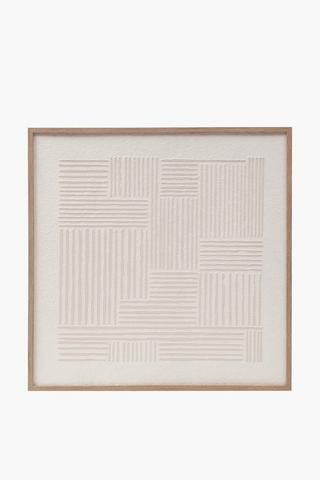 Framed Dune Textured Lines, 60x60cm