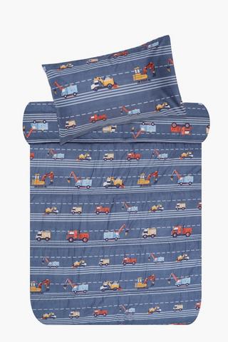 Soft Touch Hugo Construction Transport Reversible Duvet Cover Set