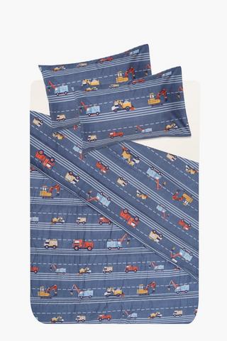 Soft Touch Hugo Construction Transport Reversible Duvet Cover Set