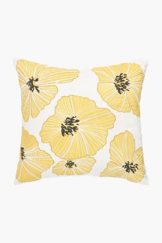 Printed Textured Floral Scatter Cover, 50x50cm