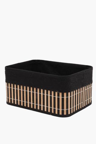 Bamboo Woodslat Laundry Basket Large, L36xw26xh18cm
