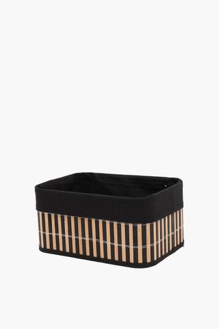 Bamboo Woodslat Utility Basket Medium, L32xw22xh16cm