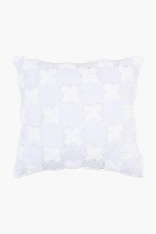 Tufted Crossed Scatter Cushion, 40x40cm