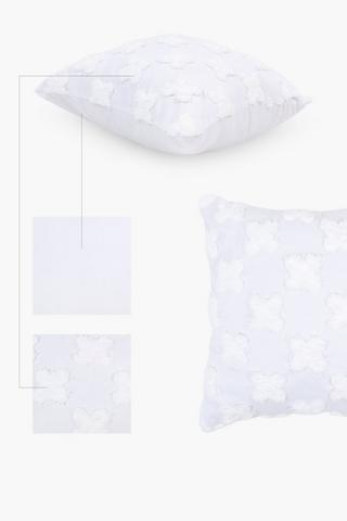 Tufted Crossed Scatter Cushion, 40x40cm