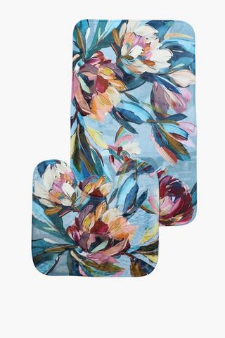 2 Piece Printed Rosedale Foam Bath Mat Set