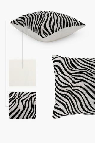 Textured Chenille Zebra Scatter Cushion, 50x50cm