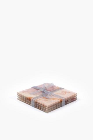 4 Pack Glass Marble Coasters