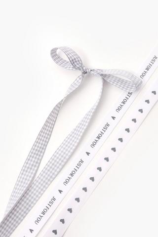 3 Pack Checks And Hearts Ribbons