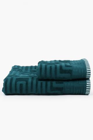 Cotton Jacquard Geometric Hand Towel, 50x90cm