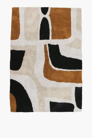 Faro Shaggy Block Polycotton Rug, 120x180cm