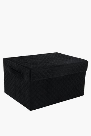 Quilted Utility Basket With Lid