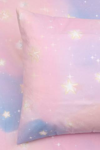 Brushed Soft Touch Winter Printed Ombre Star Single Pillowcase