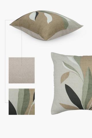Printed Brampton Leaf Scatter Cushion, 50x50cm