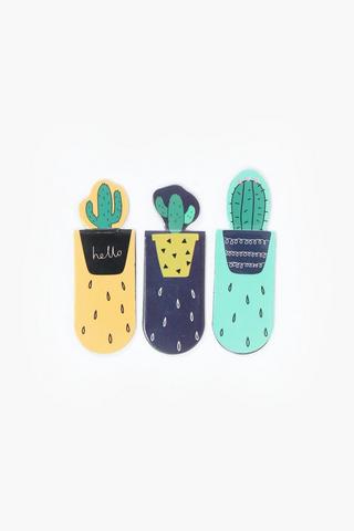 3 Pack Cactus Magnetic Bookmarks