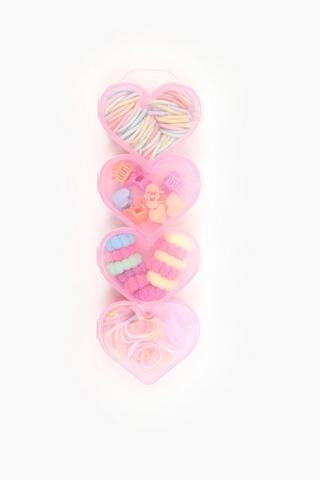 Hair Band And Clip Hearts Box