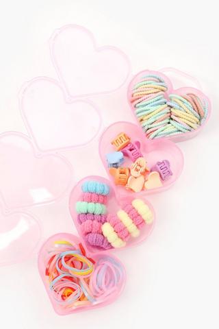 Hair Band And Clip Hearts Box