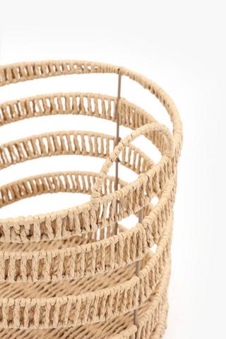 Paper String Weaved Basket, Large