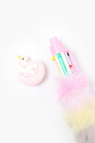 Unicorn Furry Multi Colour Pen