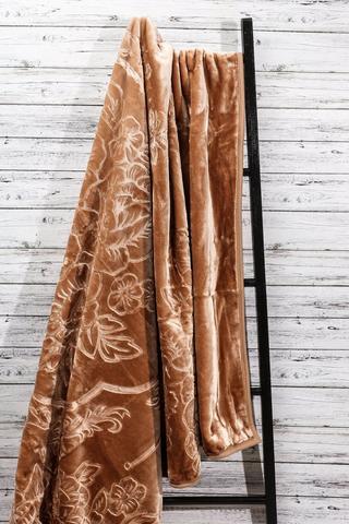 Mink Embossed Floral Blanket, 200x230cm