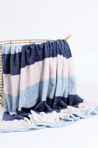 Stripe Plush Blanket, 125x150cm