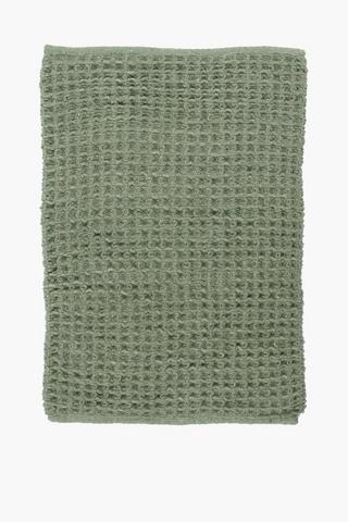 Polycotton Waffel Fringe Bath Mat, 50x80cm