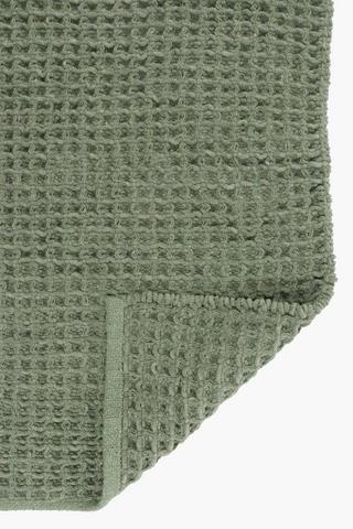 Polycotton Waffel Fringe Bath Mat, 50x80cm