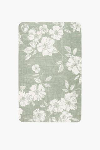 Yorkton Classic Floral Rubber Non Slip Bath Mat, 50x80cm