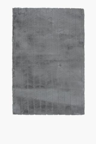 Faux Fur Embossed Grid Rug, 120x180cm
