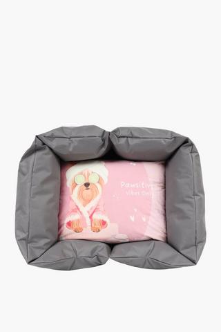 Waterproof Pawsitive Vibes Only Pet Bed Large, 60x80cm