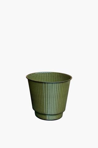 Ribbed Metal Planter, 26x26cm