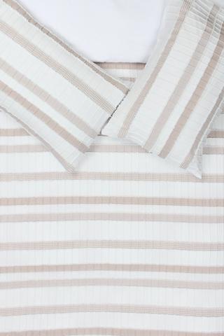 Tufted Seersucker Jacquard Woven Stripe Duvet Cover Set