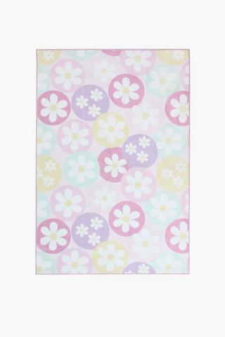 Printed Sophia Daisy Flannel Rug, 120x180cm