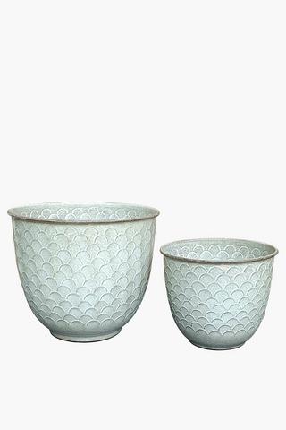 Scallop Metal Planter, 37x37cm