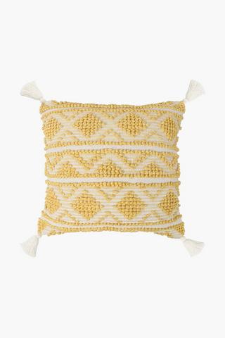 Cotton Textured Chicago Rustic Geometric Scatter Cushion, 60x60cm