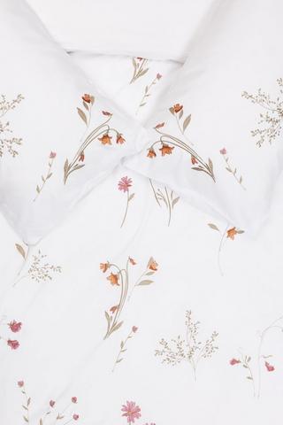 Embroidered Autumn Florals Duvet Cover Set