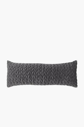 Ruched Velvet Textured Plain Scatter Cushion, 30x80cm