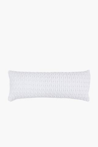 Ruched Velvet Textured Plain Scatter Cushion, 30x80cm