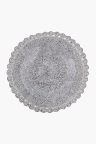 Round Cotton Crochet Bath Mat, 60cm