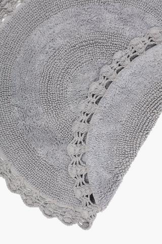 Round Cotton Crochet Bath Mat, 60cm