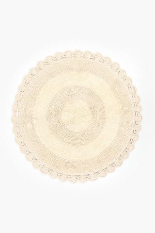 Round Cotton Crochet Bath Mat 60cm