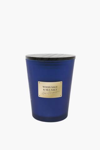 Sage And Sea Salt Glass Candle, 10x13cm