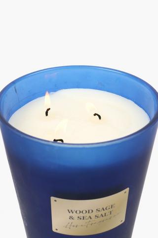 Sage And Sea Salt Glass Candle, 10x13cm
