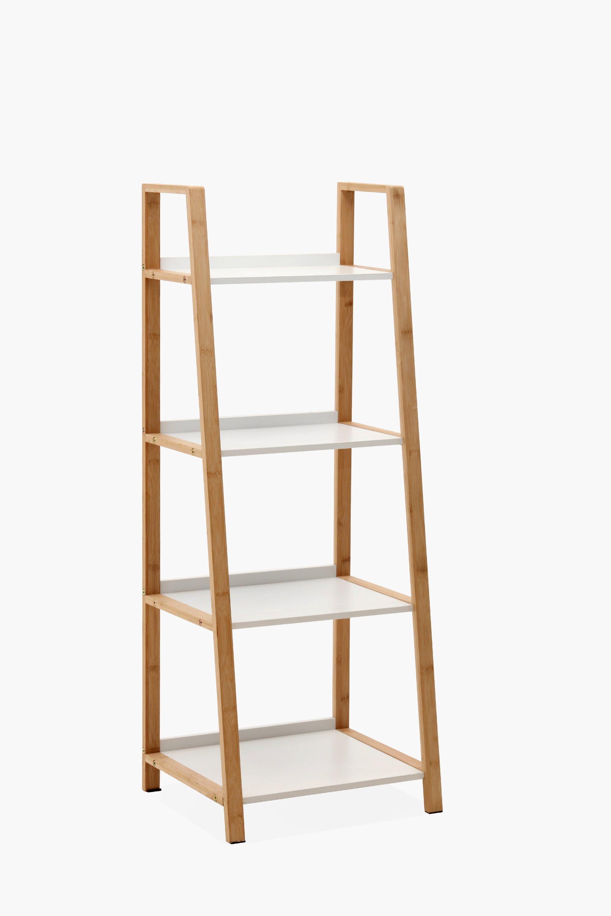 Bamboo 4 Tier Ladder Shelf