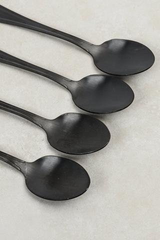 4 Pack Brushed Steel Teaspoons