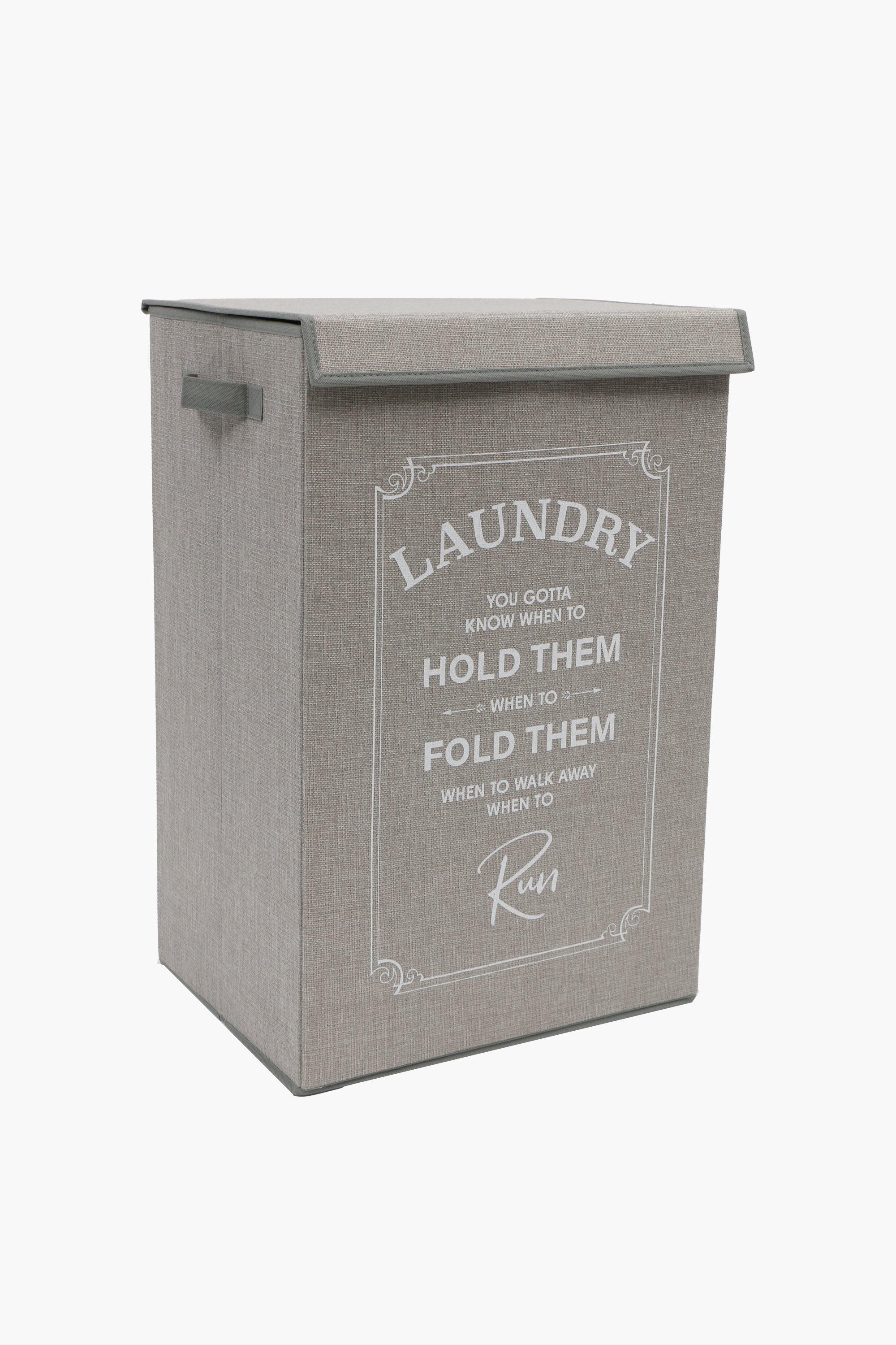 Knock Down Script Laundry Basket,l40xw30xh60cm