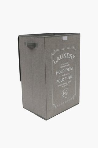Knock Down Script Laundry Basket,l40xw30xh60cm