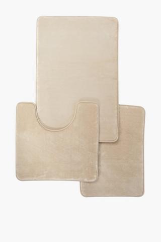 3 Piece Memory Foam Bath Mat Set